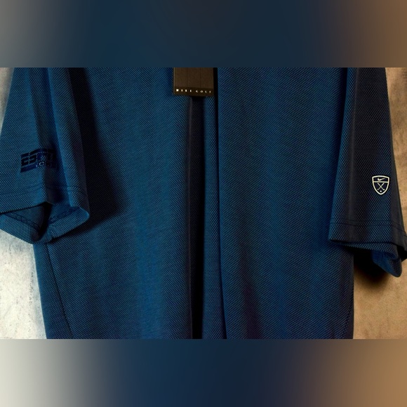 Nike Golf Dri-Fit Polo Men's L Navy Blue Short Sleeve ESPN Embroidery - Picture 3 of 6